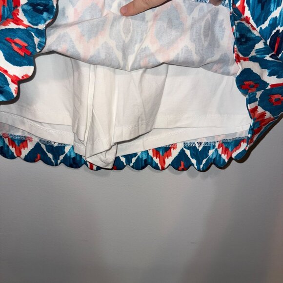 NWT Jones New York Scalloped Hem Ikat Print Stretch Skort L - Picture 6 of 6